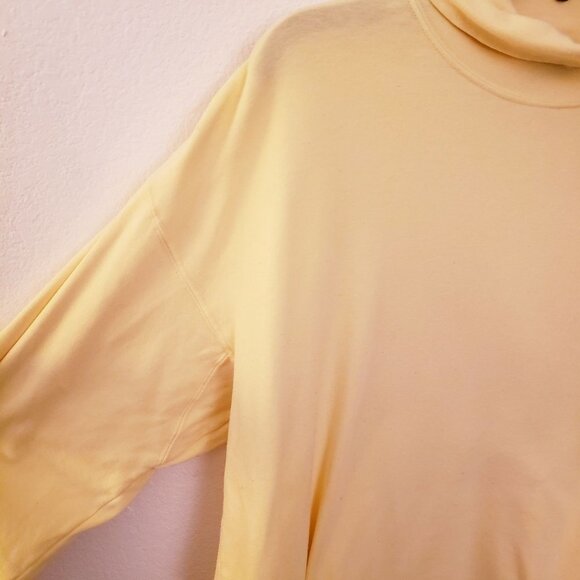 Saks Fifth Avenue Yellow Cotton Blend Relaxed Fit Turtleneck Size M EUC - Picture 3 of 8